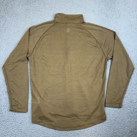 Halys PCU Level 1 Shirt Brown Military Long Sleeve Shirt Men Large 1/4 Zip Base - Picture 8 of 9